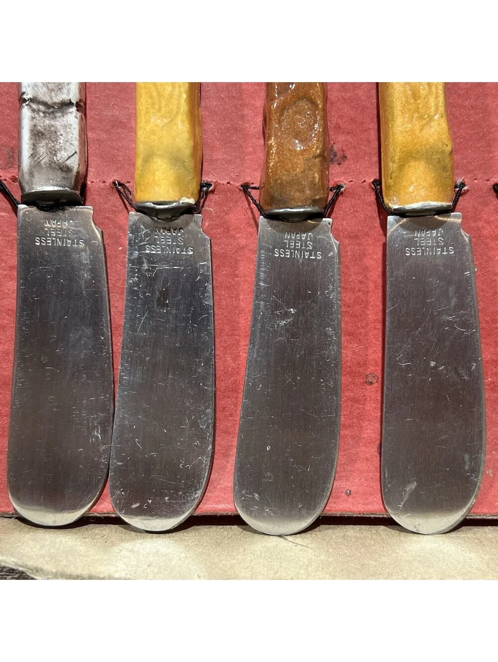 Vintage Boston Warehouse Butter Spreader Cheese Knife 6 Pc. Set Zoo Animals